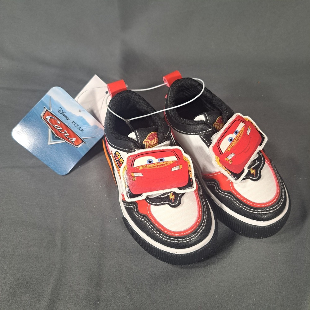 Disney Pixar Cars Lightning McQueen Toddler Sneakers Ground Up Red White Black 6